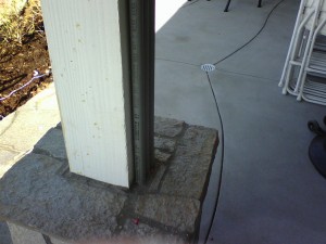 posts with exposed pipe